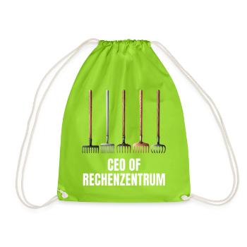CEO of Rechenzentrum Gärtner Garten Gartenarbeit - Turnbeutel - Neongrün - Vorne