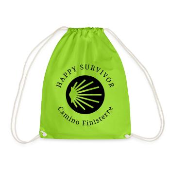 Happy Survivor Camino Finisterre 001 noir - Sac de sport léger - vert néon - Devant