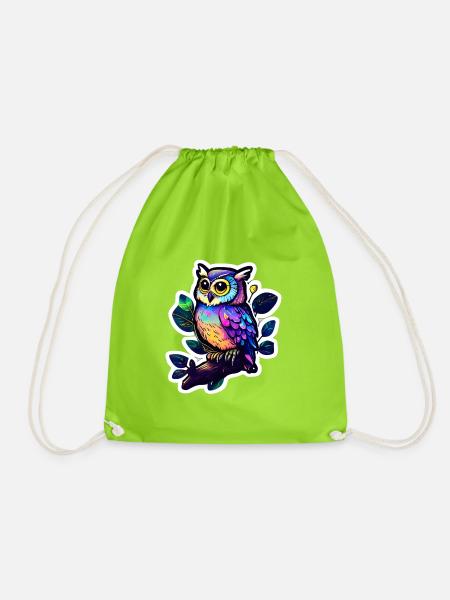 Psychedelic Owl - Turnbeutel - Neongrün