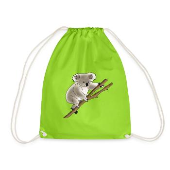 Koala bear - Drawstring Bag - neon green - Front