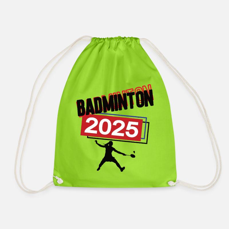 Badminton Spielerin Team Turnier Mannschaft 2025 - Turnbeutel - Neongrün