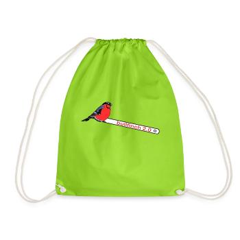 bullfinch 2.0. Tier, Vogel, Pinsel, Farbe - Turnbeutel - Neongrün - Vorne