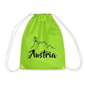 Skier sur la montagne - Descente - Austria - Sac de sport léger - vert néon - Devant