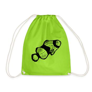 Poisson-clown noir - Sac de sport léger - vert néon - Devant
