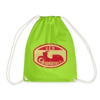 Simsom Schwalbe - VEB DEKORATIEF Vintage Logo DDR - Turnbeutel - Neongrün - Vorne