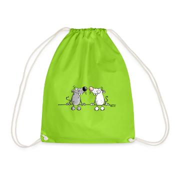 Souris dans l'amour - Sac de sport léger - vert néon - Devant