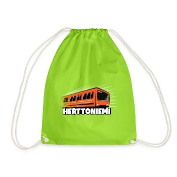 HERTTONIEMI METRO, HELSINKI Textiles and gifts - Drawstring Bag - neon green - Front