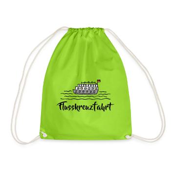 Ship river cruise cruise river - Drawstring Bag - neon green - Front