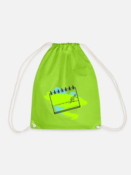 ichmaledeinbild.de - Logo - Turnbeutel - Neongrün