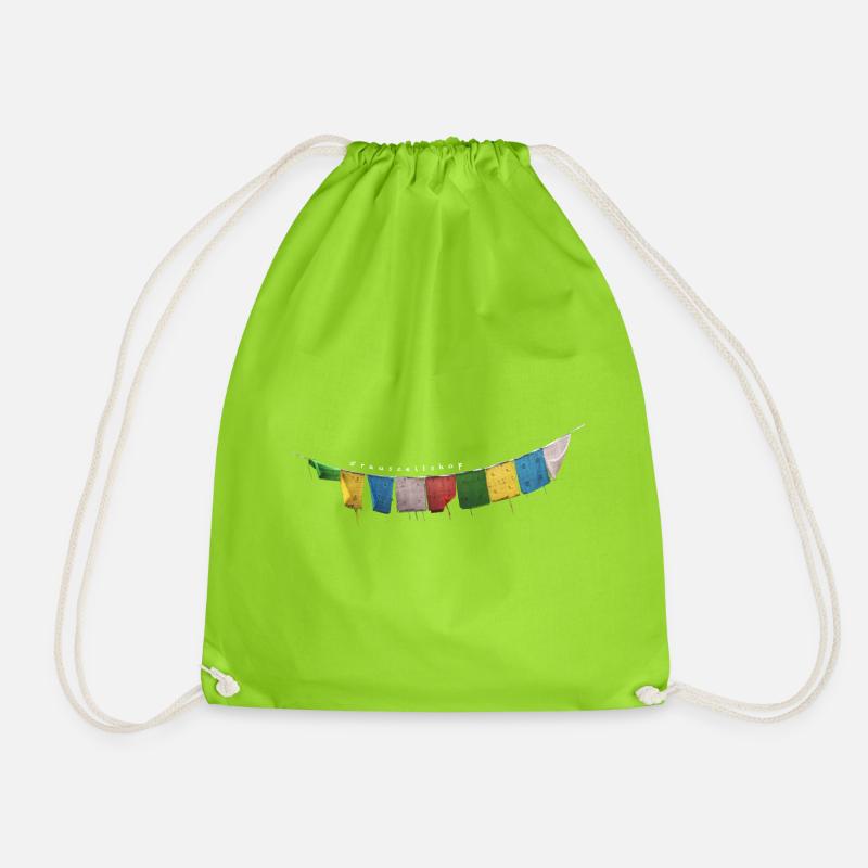 Drapeaux de prière - Sac de sport léger - vert néon