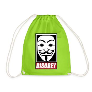 Désobéir Couleurs modifiables - Sac de sport léger - vert néon - Devant