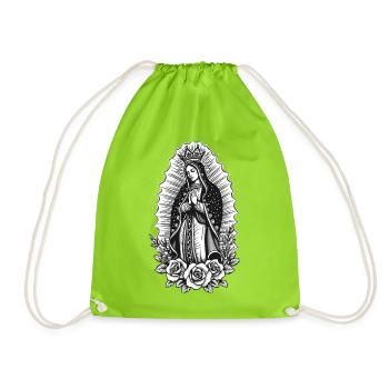 Guadalupe Linienstil Rosenmotiv - Turnbeutel - Neongrün - Vorne