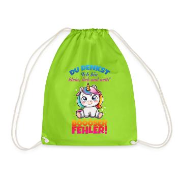 Licorne Petite Douce Et Gentille - Sac de sport léger - vert néon - Devant