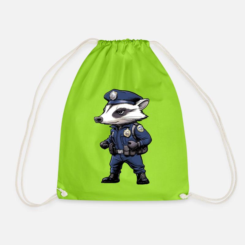 Dachs Polizei - Turnbeutel - Neongrün