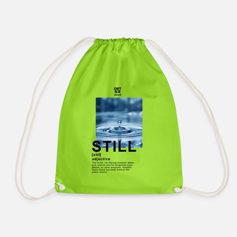 Still Water - Drawstring Bag - neon green