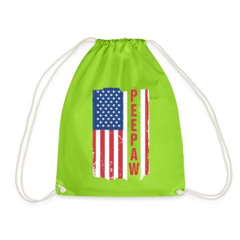Patriotic Grandfather Gramps Granddad Grandad Peep - Turnbeutel - Neongrün - Vorne