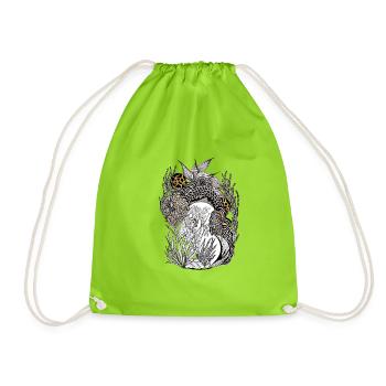 Underwater path in screen printing style - Drawstring Bag - neon green - Front