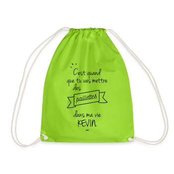 Glitter in my life kevin - Drawstring Bag - neon green - Front