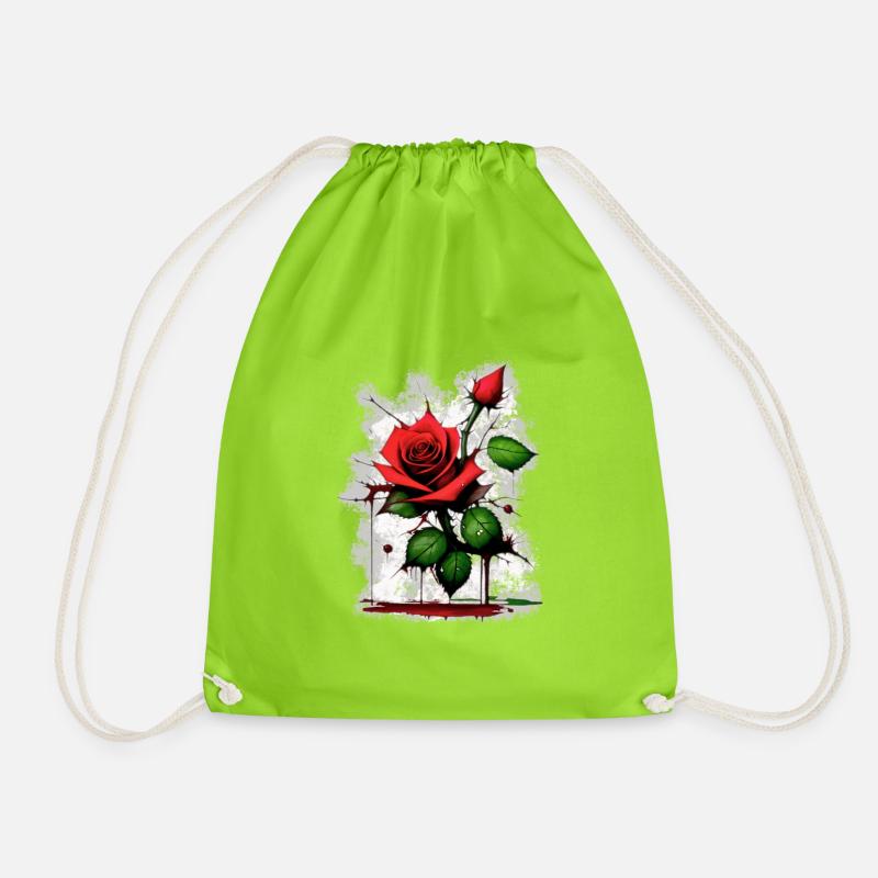 RoseThorn - Drawstring Bag - neon green