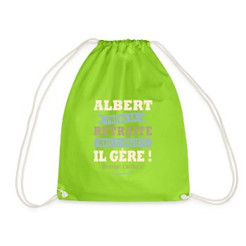 Albert humour retraite cadeau retraité - Sac de sport léger - vert néon - Devant