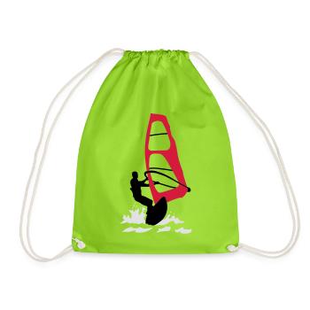 windsurfing_3 - Drawstring Bag - neon green - Front
