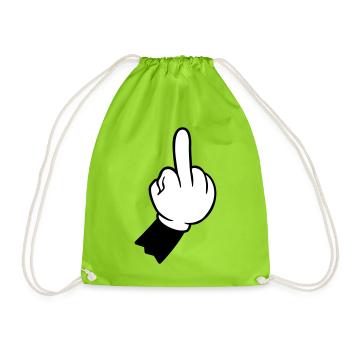 hand mittelfinger fuck you - Turnbeutel - Neongrün - Vorne