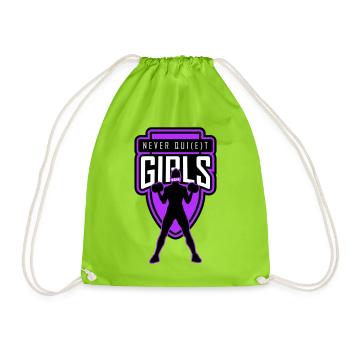 filles_jamais_tranquilles_unies - Sac de sport léger - vert néon - Devant