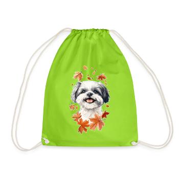 Shih Tzu Herbst - Turnbeutel - Neongrün - Vorne