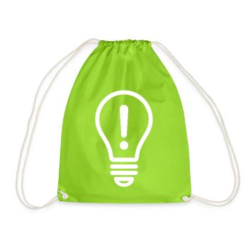 Minimalistischer Glühbirne Idee Icon Vektor Shirt - Turnbeutel - Neongrün - Vorne