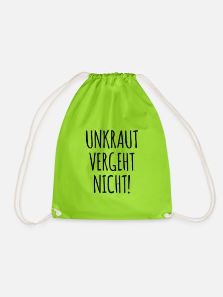 UNKRAUT VERGEHT NICHT - Turnbeutel - Neongrün