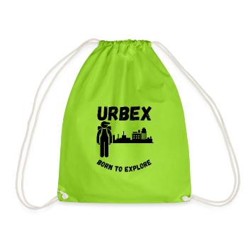 URBEX Born to Explore - Drawstring Bag - neon green - Front