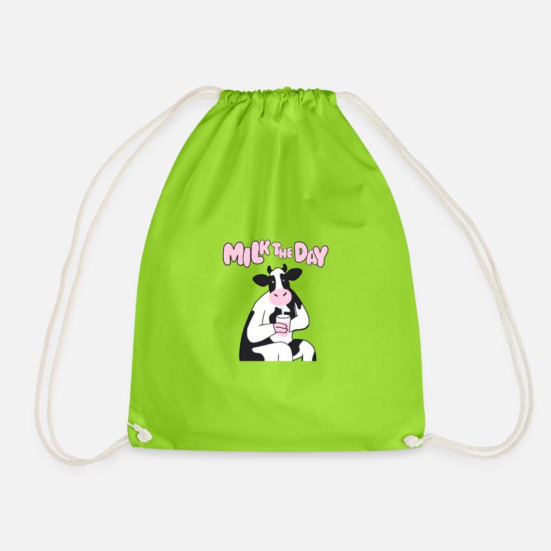 Milk the day - Drawstring Bag - neon green