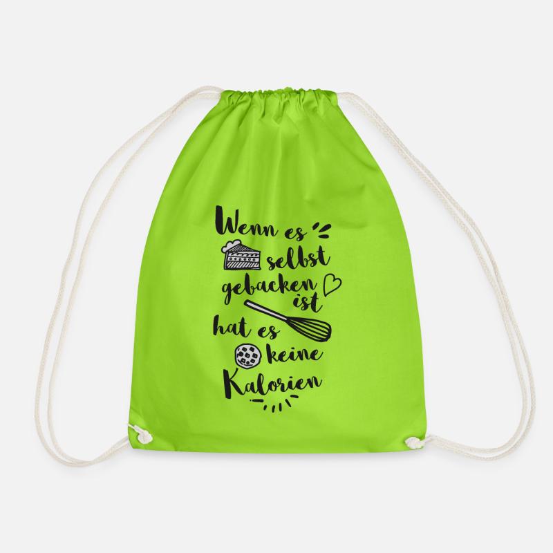 Lustig Spruch Backen Kuchen Muffin Cookie Diät - Turnbeutel - Neongrün