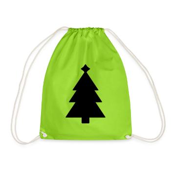 Weihnachtsbaum Christbaum - Turnbeutel - Neongrün - Vorne