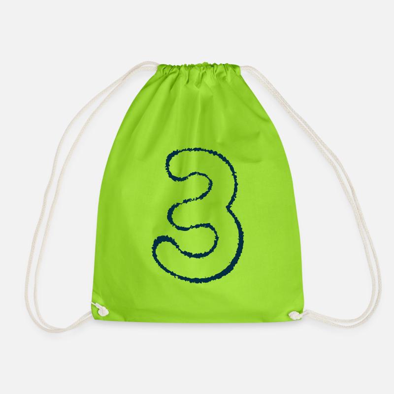 Nummer 3 - Turnbeutel - Neongrün