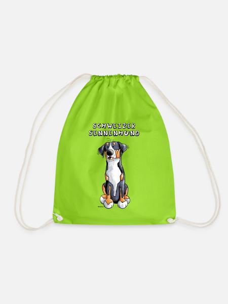 Schweizer Sennenhund - Turnbeutel - Neongrün