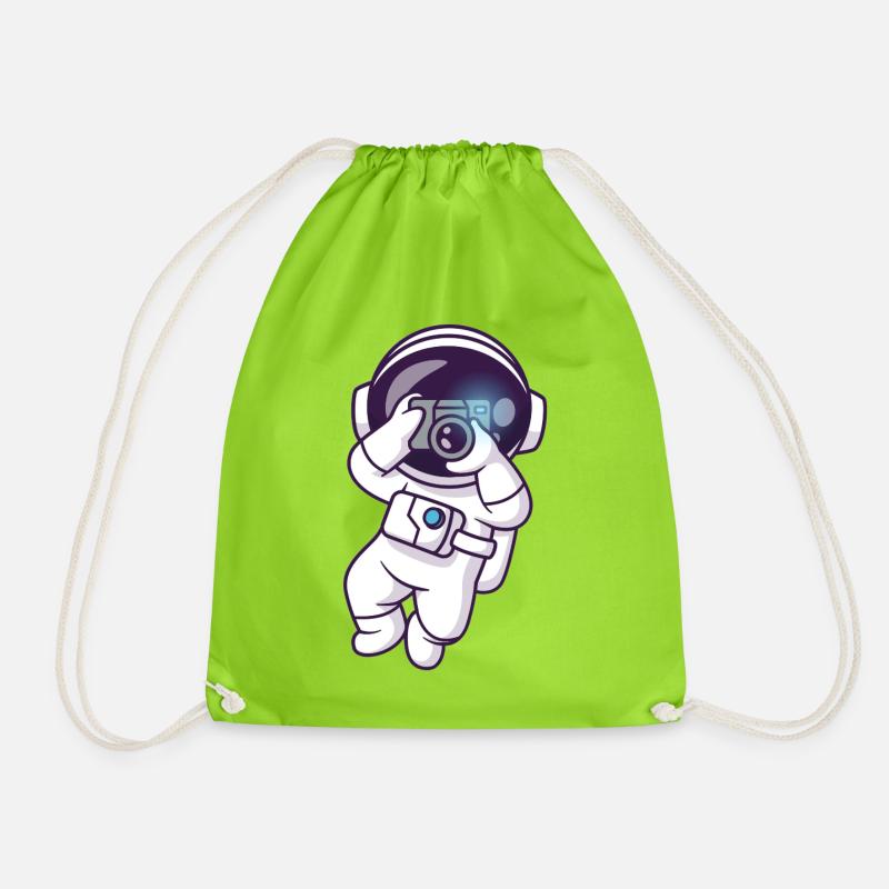 Astronaut Fotografie Illustration - Turnbeutel - Neongrün