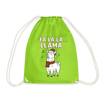 Fa La La Llama Noël Drôle de vacances - Sac de sport léger - vert néon - Devant