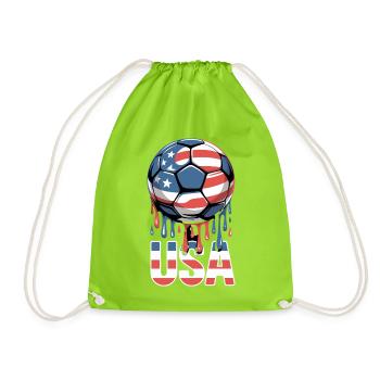 USA Football Passion Drapeau américain - Sac de sport léger - vert néon - Devant