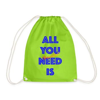 All You Need Is Handball (Blue) - Drawstring Bag - neon green - Front