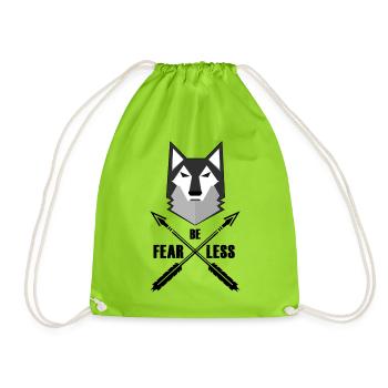 Be Fearless Wolf and Arrows - Turnbeutel - Neongrün - Vorne