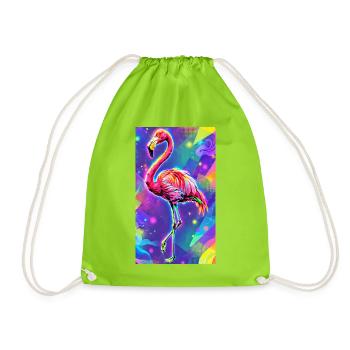 flamingo - Drawstring Bag - neon green - Front