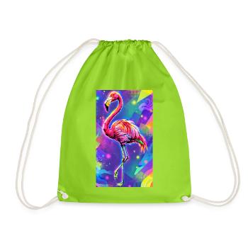 flamingo - Drawstring Bag - neon green - Front