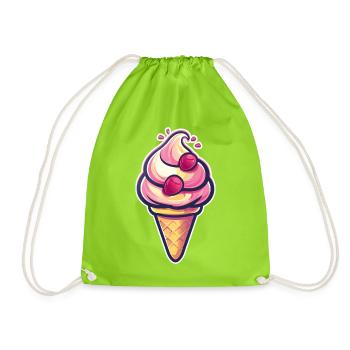 Eiscreme Grafik - Turnbeutel - Neongrün - Vorne