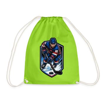 Eisjäger 86 – Hockey-Action - Turnbeutel - Neongrün - Vorne