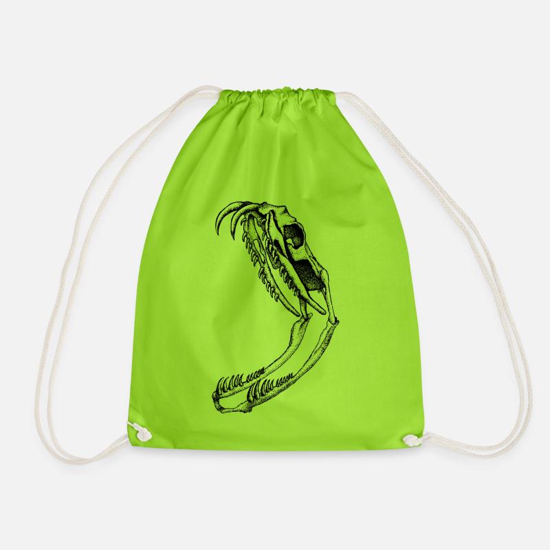 Snake Skull - Drawstring Bag - neon green