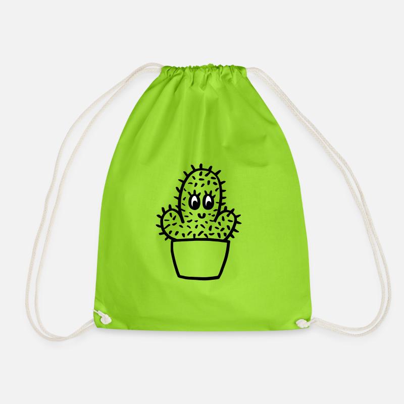 Small cactus, bicolor - Drawstring Bag - neon green
