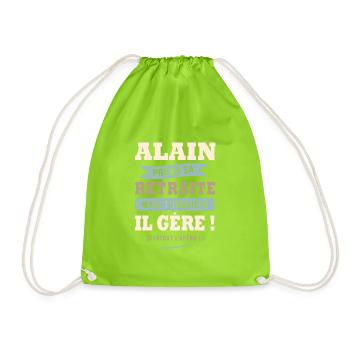 Alain humour retraite cadeau retraité - Sac de sport léger - vert néon - Devant