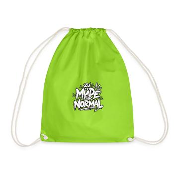 Zu Müde Für Normal – Graffiti Shirt - Turnbeutel - Neongrün - Vorne