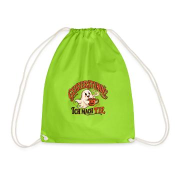 Geisterstunde? Ich mach Tee | Lustiges Halloween  - Turnbeutel - Neongrün - Vorne